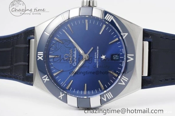 0114 Constellation Blue Ceramic SS 8F 1:1 Best Edition Blue Dial on Blue Gummy Strap A TravelReady 7800